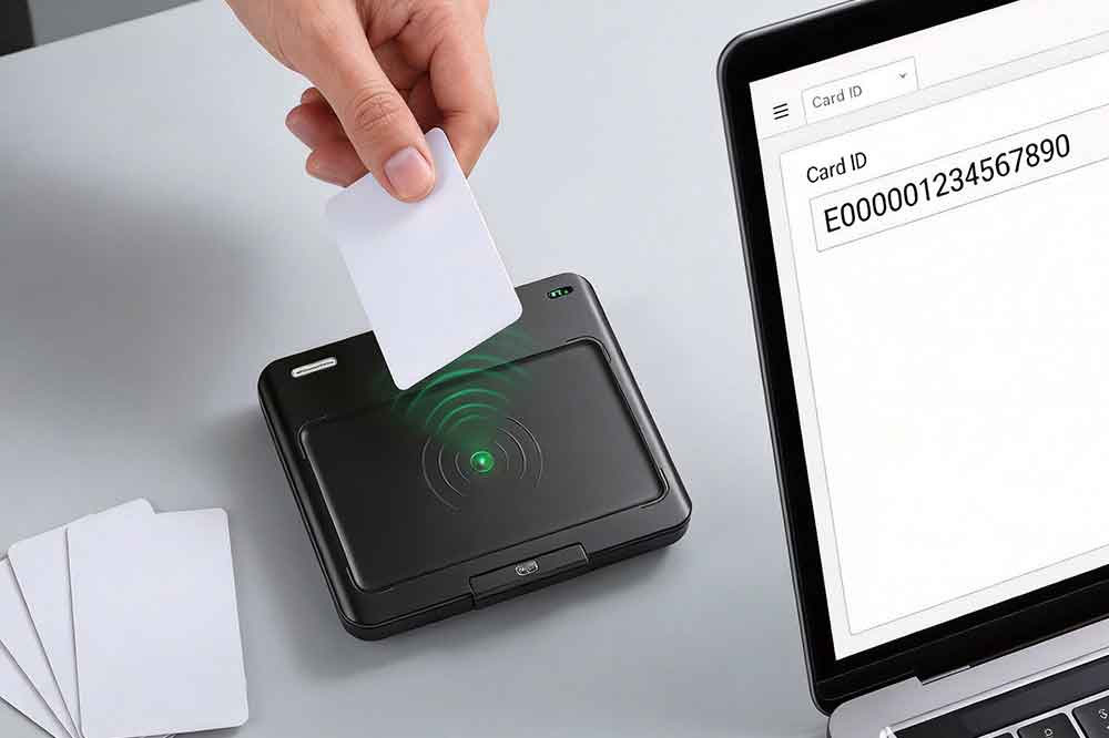 HID vs SDK: Which USB RFID Reader Interface Is Better? 1 USB RFID reader entering RFID card data into a computer application